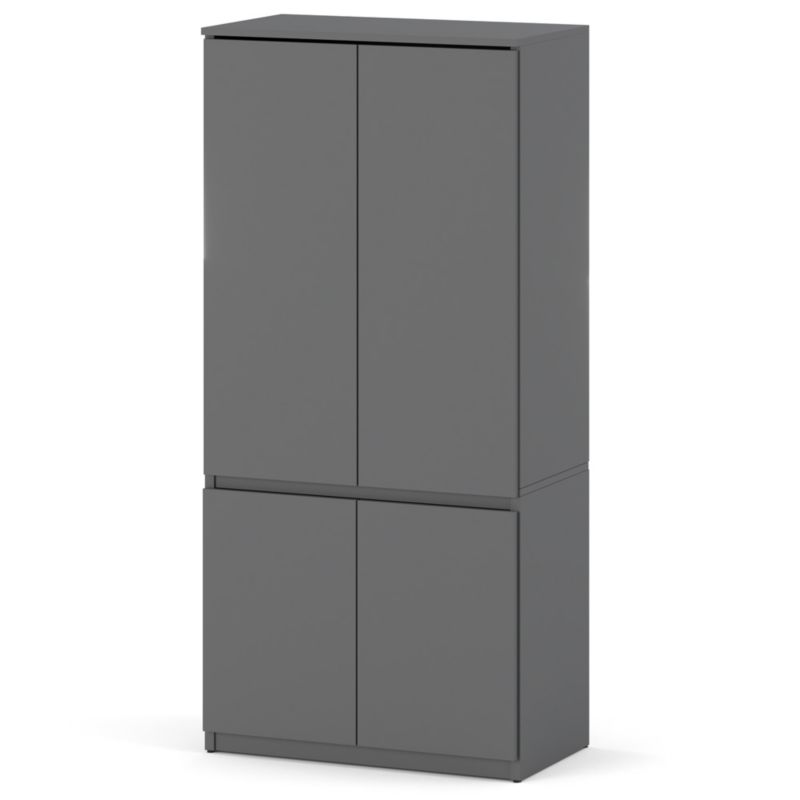 Szafa Hurtownia-Mebli 4 Drzwi Posti 80cm Szary Mat Szary Mat 80x50x180 cm 1szt.