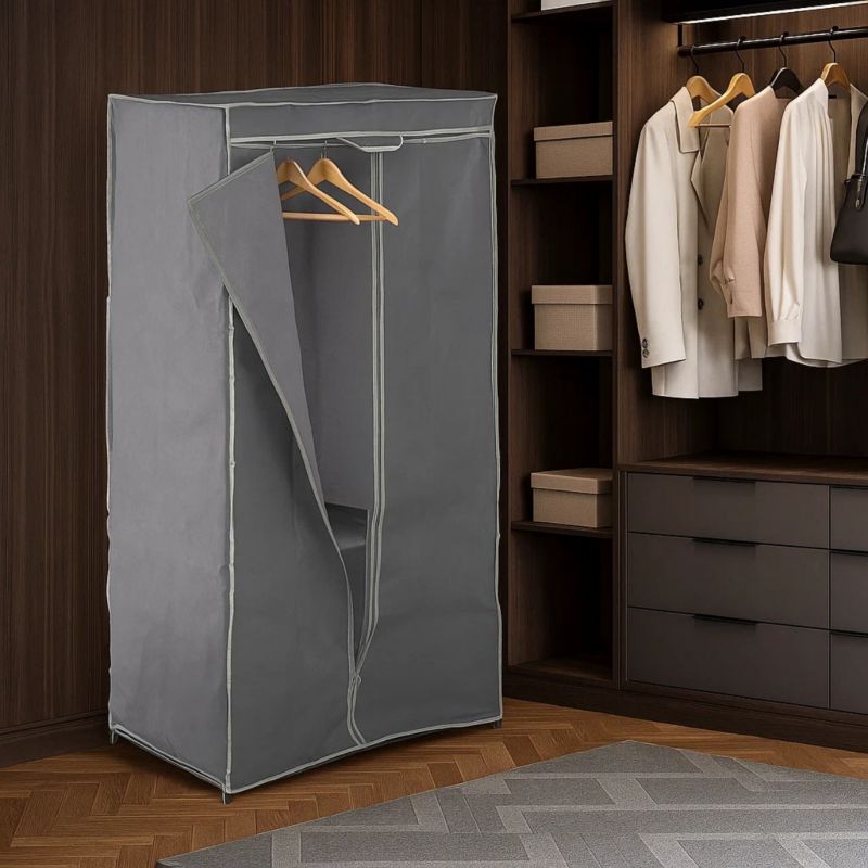 Szafa Materiałowa Kipit Szara Z Półką 75X46X160 Cm 1 Szt.