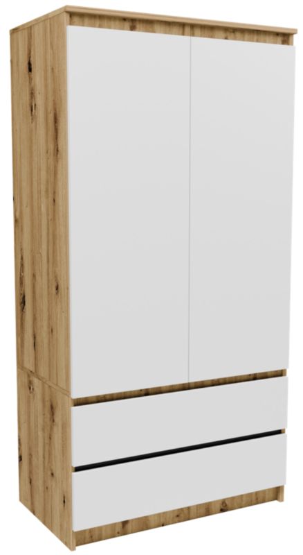 Szafa Matkam S902D2SZABI garderoba 90cm dąb artisan-biały 1 szt.
