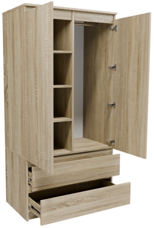 Szafa Matkam S902D2SZSON garderoba 90cm dąb sonoma 1 szt.
