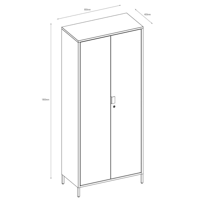 Szafa metalowa GoodHome Rand 180 x 80 x 40 cm czarny mat