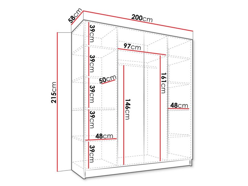 Szafa pokojowa MIRJAN 24 Santi I kaszmir/złoty 1 szt.
