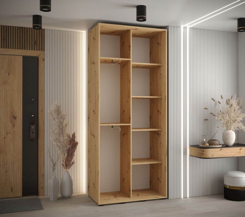 Szafa przesuwna Abiks DAVOS 1 wysoka szer.100cm artisan/artisan/czarny 1szt.