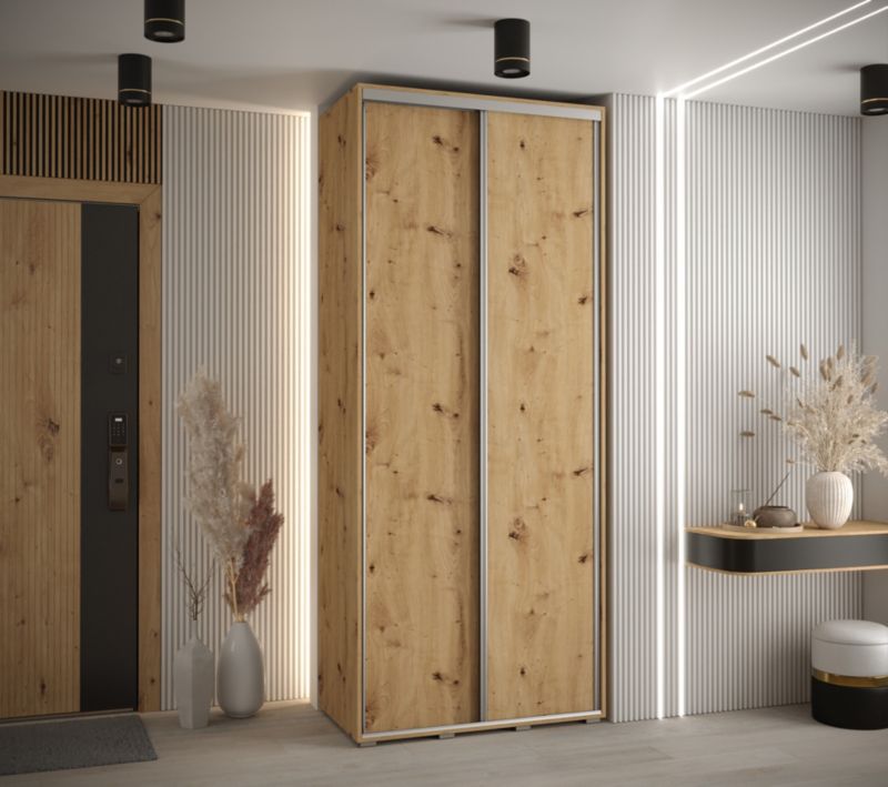 Szafa przesuwna Abiks DAVOS 1 wysoka szer.120cm artisan/artisan/srebrny 1szt.