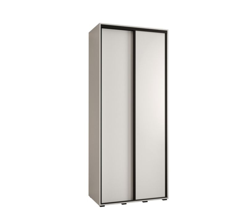 Szafa przesuwna Abiks DAVOS 1 wysoka szer.120cm biały/biały/czarny 1szt.