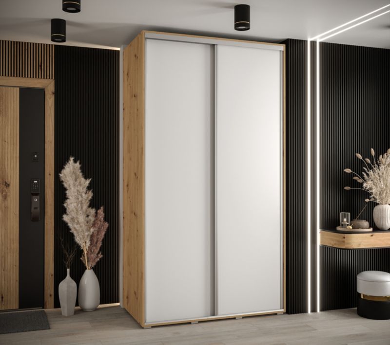 Szafa przesuwna Abiks DAVOS 1 wysoka szer.130cm artisan/biały/srebrny 1szt.