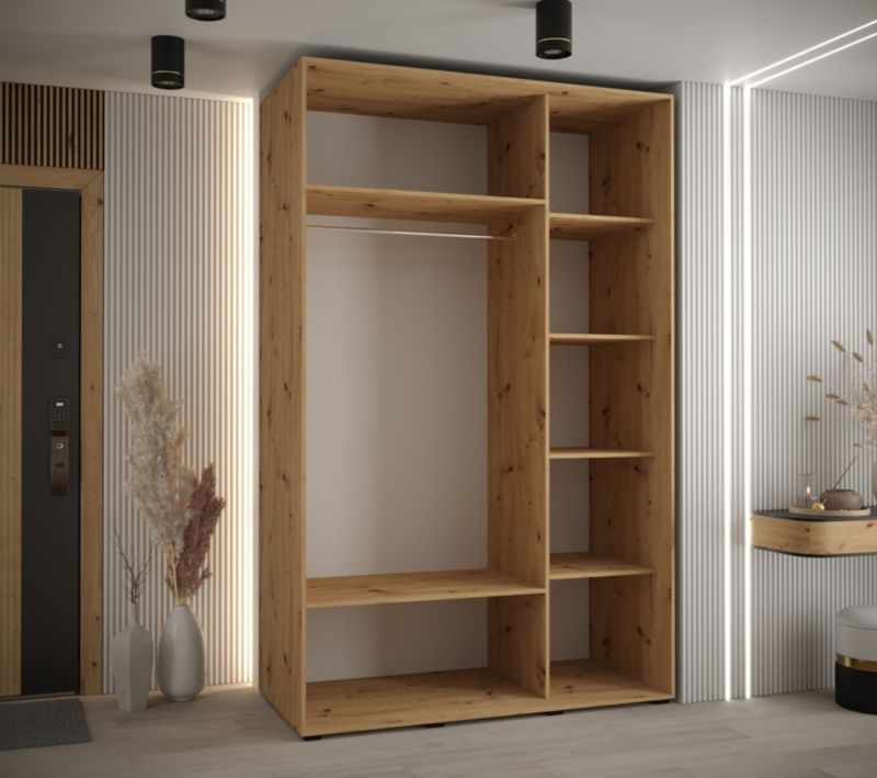 Szafa przesuwna Abiks DAVOS 1 wysoka szer.150cm artisan/artisan/srebrny 1szt.