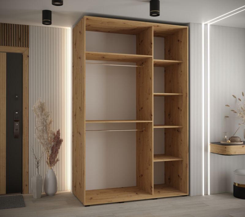 Szafa przesuwna Abiks DAVOS 1 wysoka szer.150cm artisan/artisan/srebrny 1szt.