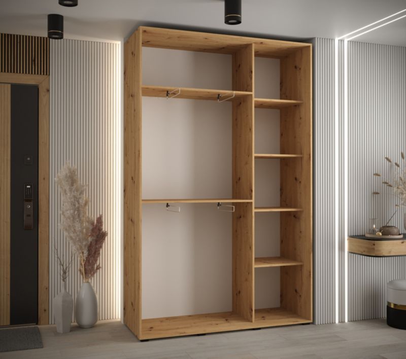 Szafa przesuwna Abiks DAVOS 1 wysoka szer.150cm artisan/czarny/czarny 1szt.