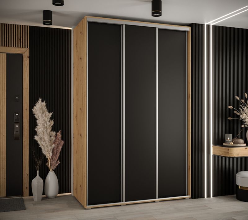 Szafa przesuwna Abiks DAVOS 1 wysoka szer.150cm artisan/czarny/srebrny 1szt.