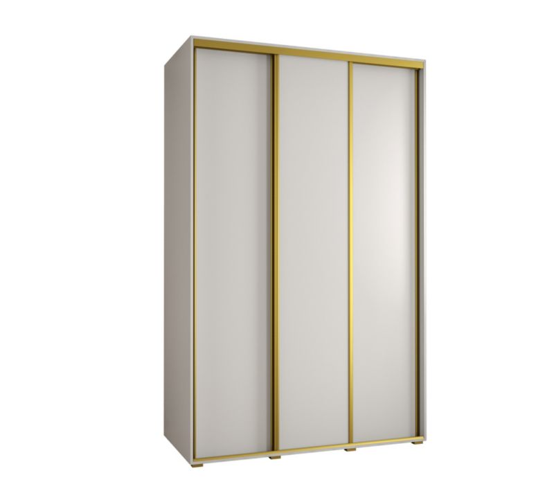 Szafa przesuwna Abiks DAVOS 1 wysoka szer.150cm biały/biały/złoty 1szt.