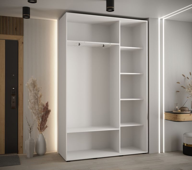 Szafa przesuwna Abiks DAVOS 1 wysoka szer.150cm biały/czarny/złoty 1szt.