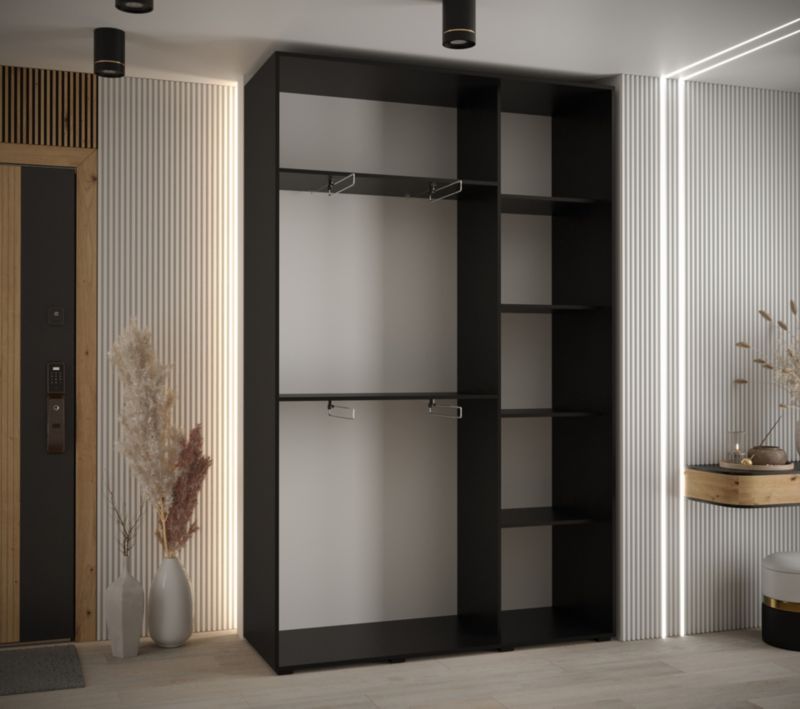 Szafa przesuwna Abiks DAVOS 1 wysoka szer.150cm czarny/artisan/czarny 1szt.