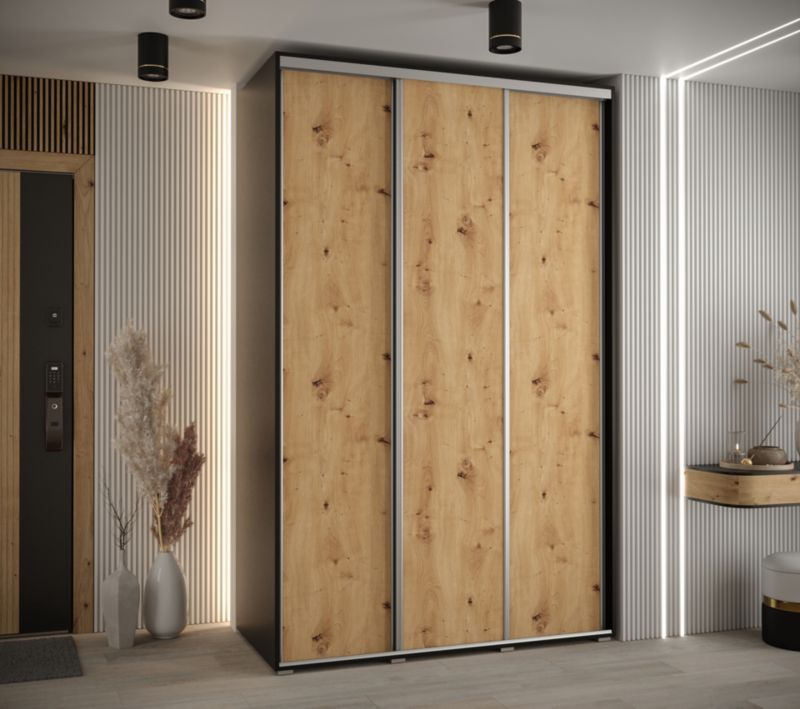 Szafa przesuwna Abiks DAVOS 1 wysoka szer.150cm czarny/artisan/srebrny 1szt.