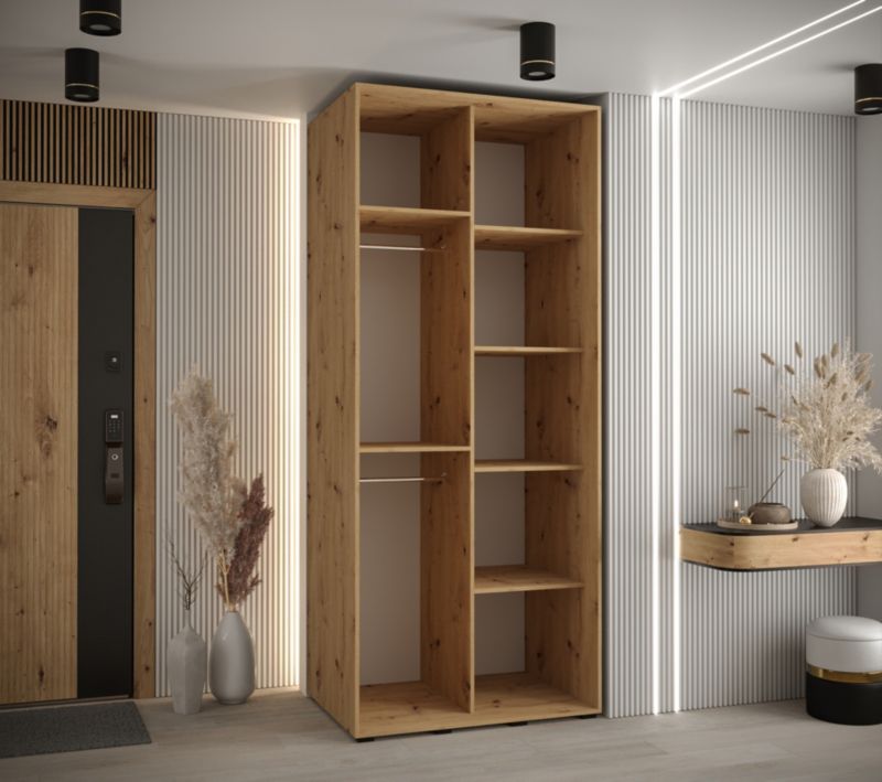Szafa przesuwna Abiks DAVOS 10 wysoka szer.110cm artisan/biały/czarny 1szt.