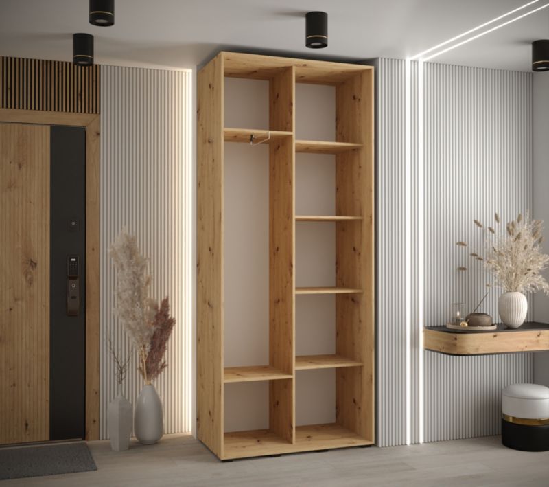 Szafa przesuwna Abiks DAVOS 10 wysoka szer.110cm artisan/czarny/srebrny 1szt.