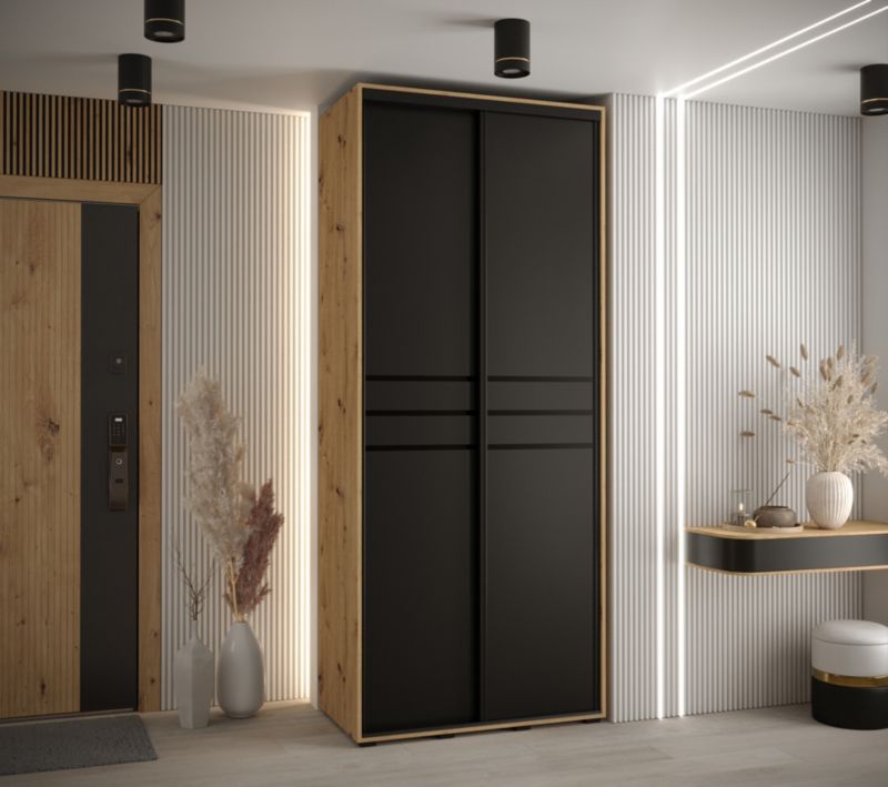 Szafa przesuwna Abiks DAVOS 10 wysoka szer.120cm artisan/czarny/czarny 1szt.