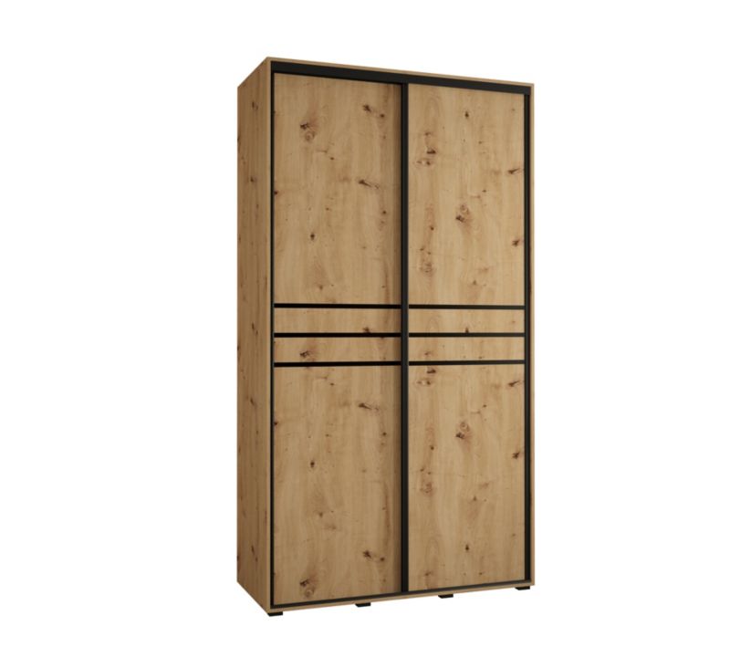 Szafa przesuwna Abiks DAVOS 10 wysoka szer.130cm artisan/artisan/czarny 1szt.