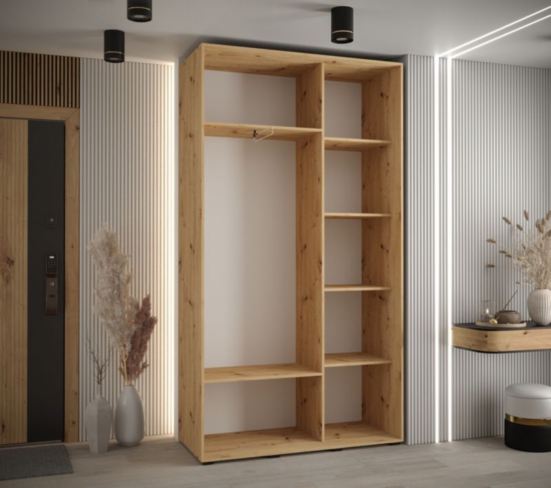 Szafa przesuwna Abiks DAVOS 10 wysoka szer.130cm artisan/artisan/czarny 1szt.