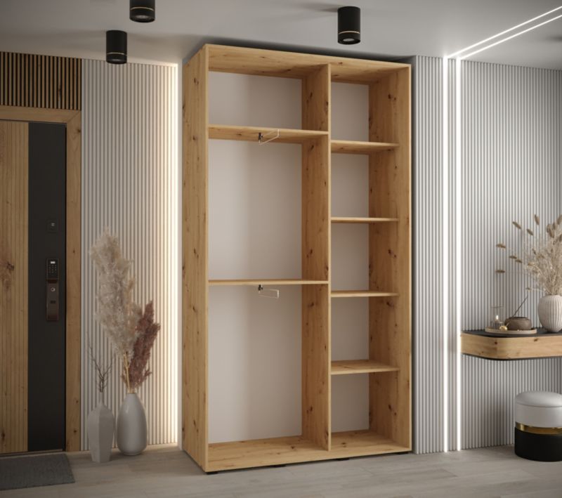 Szafa przesuwna Abiks DAVOS 10 wysoka szer.130cm artisan/artisan/czarny 1szt.