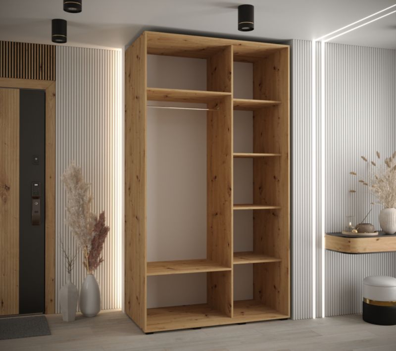 Szafa przesuwna Abiks DAVOS 10 wysoka szer.140cm artisan/biały/srebrny 1szt.