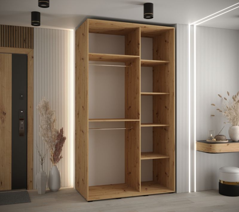 Szafa przesuwna Abiks DAVOS 10 wysoka szer.140cm artisan/biały/srebrny 1szt.