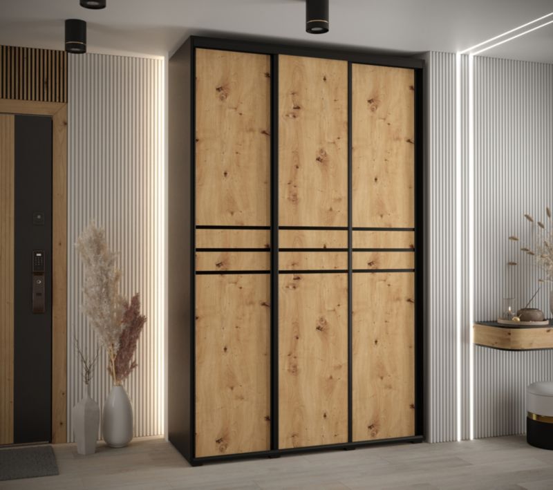 Szafa przesuwna Abiks DAVOS 10 wysoka szer.150cm czarny/artisan/czarny 1szt.