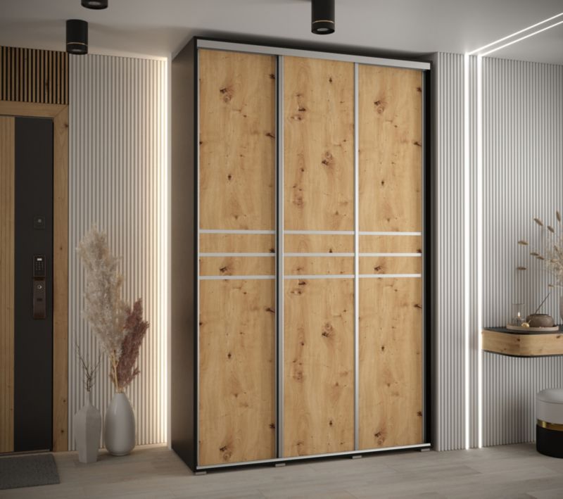 Szafa przesuwna Abiks DAVOS 10 wysoka szer.150cm czarny/artisan/srebrny 1szt.