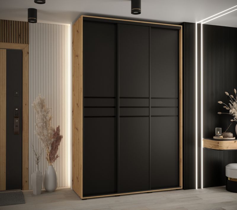 Szafa przesuwna Abiks DAVOS 10 wysoka szer.160cm artisan/czarny/czarny 1szt.