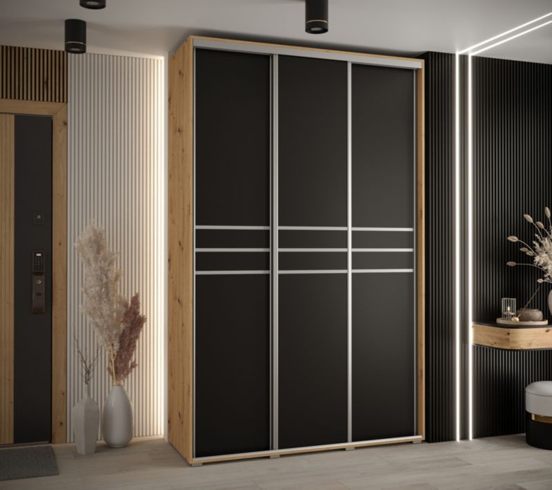 Szafa przesuwna Abiks DAVOS 10 wysoka szer.160cm artisan/czarny/srebrny 1szt.