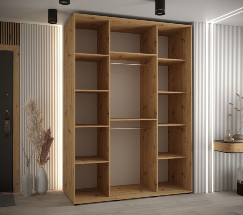 Szafa przesuwna Abiks DAVOS 10 wysoka szer.170cm artisan/biały/czarny 1szt.