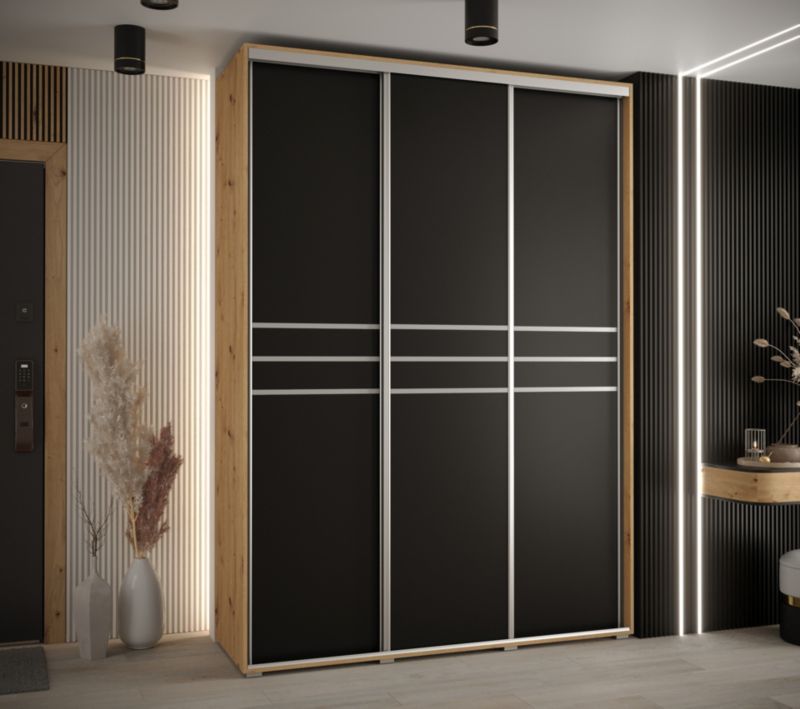 Szafa przesuwna Abiks DAVOS 10 wysoka szer.170cm artisan/czarny/srebrny 1szt.