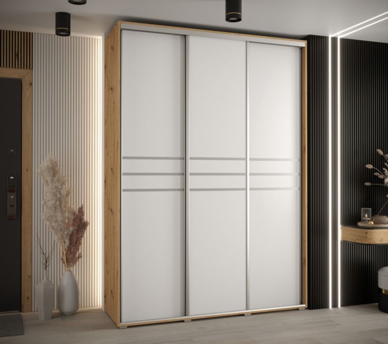 Szafa przesuwna Abiks DAVOS 10 wysoka szer.180cm artisan/biały/czarny 1szt.