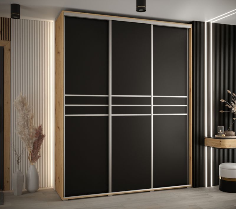 Szafa przesuwna Abiks DAVOS 10 wysoka szer.190cm artisan/czarny/srebrny 1szt.