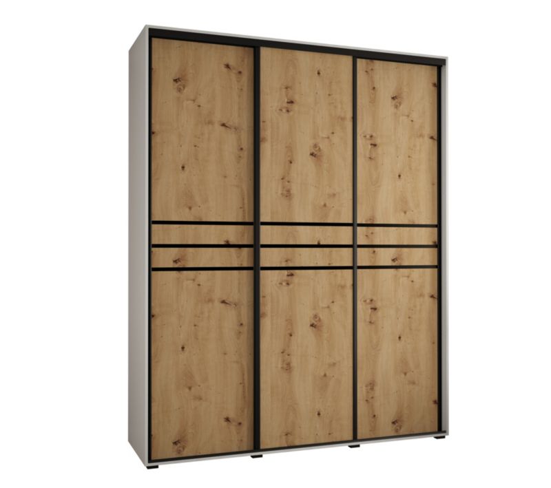 Szafa przesuwna Abiks DAVOS 10 wysoka szer.190cm biały/artisan/czarny 1szt.