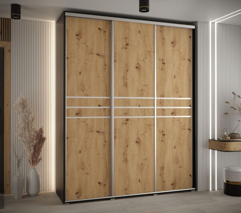 Szafa przesuwna Abiks DAVOS 10 wysoka szer.190cm czarny/artisan/srebrny 1szt.