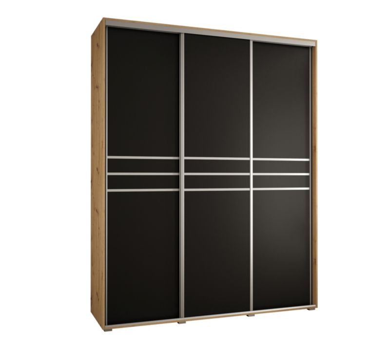 Szafa przesuwna Abiks DAVOS 10 wysoka szer.200cm artisan/czarny/srebrny 1szt.