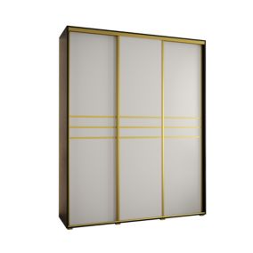 Szafa przesuwna Abiks DAVOS 10 wysoka szer.200cm czarny/biały/złoty 1szt.
