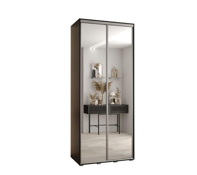 Szafa przesuwna Abiks DAVOS 2 wysoka szer.100cm gł.60cm czarny/czarny/srebrny 1szt.