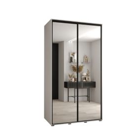 Szafa przesuwna Abiks DAVOS 2 wysoka szer.130cm gł.60cm biały/biały/czarny 1szt.