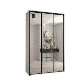 Szafa przesuwna Abiks DAVOS 2 wysoka szer.160cm gł.45cm biały/biały/czarny 1szt.