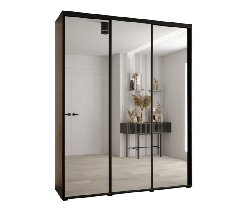 Szafa przesuwna Abiks DAVOS 2 wysoka szer.190cm gł.45cm czarny/czarny/czarny 1szt.