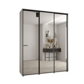 Szafa przesuwna Abiks DAVOS 2 wysoka szer.190cm gł.60cm biały/biały/czarny 1szt.