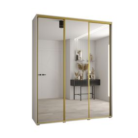 Szafa przesuwna Abiks DAVOS 2 wysoka szer.190cm gł.60cm biały/biały/złoty 1szt.