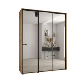 Szafa przesuwna Abiks DAVOS 2 wysoka szer.200cm gł.60cm artisan/artisan/czarny 1szt.