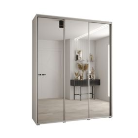 Szafa przesuwna Abiks DAVOS 2 wysoka szer.200cm gł.60cm biały/biały/srebrny 1szt.