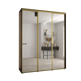 Szafa przesuwna Abiks DAVOS 2 wysoka szer.200cm gł.60cm czarny/czarny/złoty 1szt.