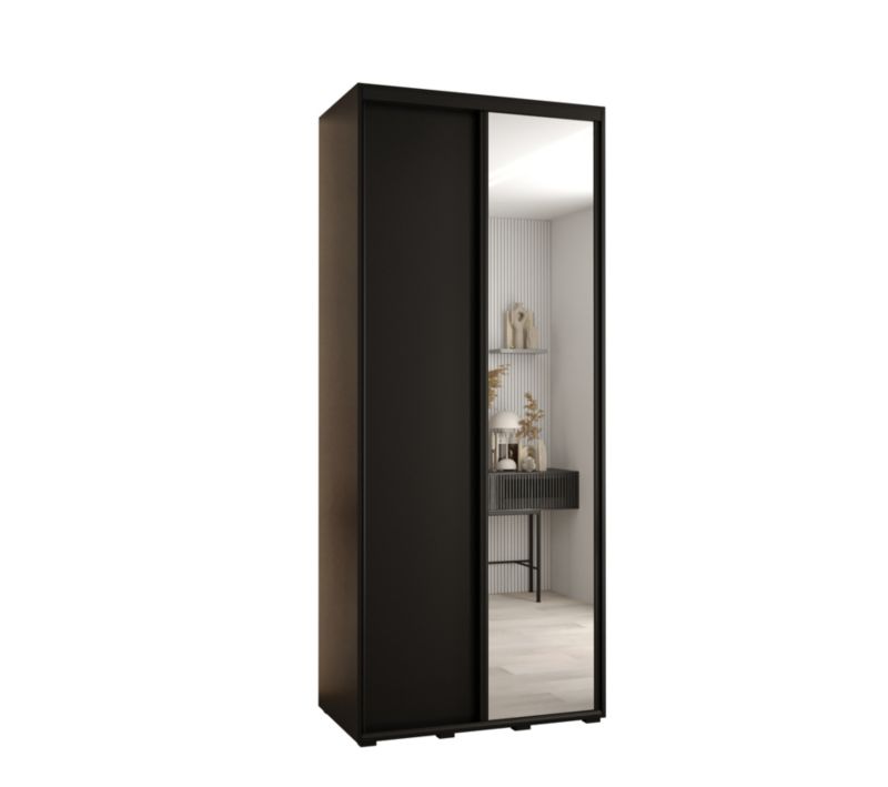 Szafa przesuwna Abiks DAVOS 3 wysoka szer.110cm gł.45cm czarny/czarny/czarny 1szt.