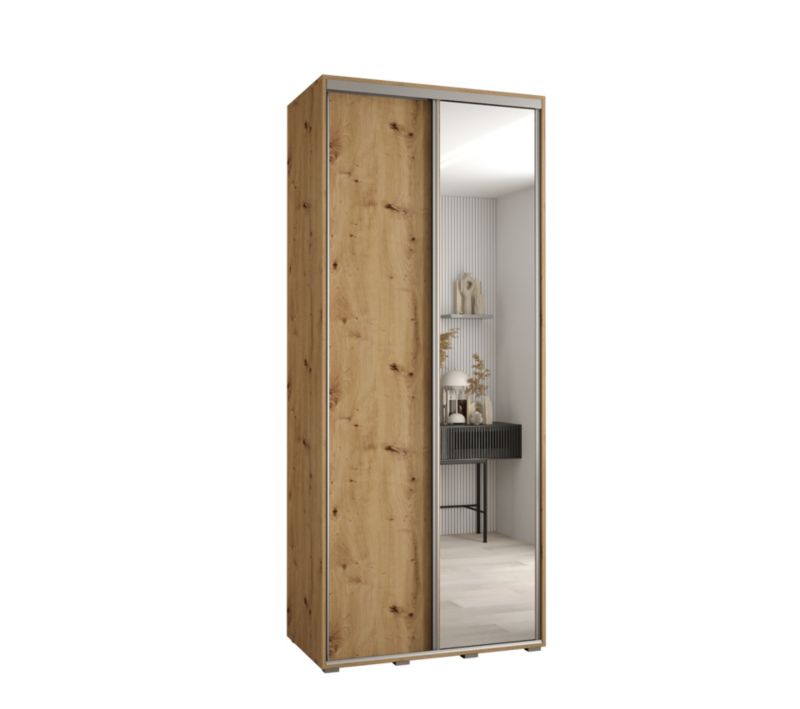 Szafa przesuwna Abiks DAVOS 3 wysoka szer.110cm gł.60cm artisan/artisan/srebrny 1szt.