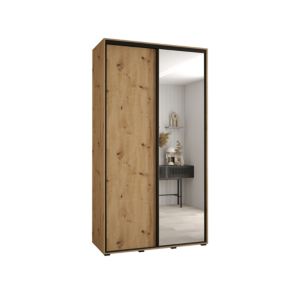 Szafa przesuwna Abiks DAVOS 3 wysoka szer.130cm gł.60cm artisan/artisan/czarny 1szt.